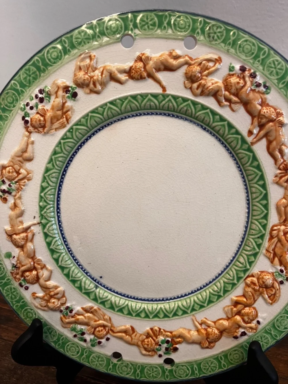 Stunning Vintage Made in Japan Cherub Wall Hanging Plate – 10.25”